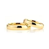 4 mm Ehering-Set 14 Karat vergoldet Paar passendes Ehering-Set Personalisierte Mann und Frau Silber-Ehering-Set