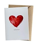 Herzfunkeln® Lieblingsmensch Karte für Freundin, Freund, Frau & Mann mit rotem Herz in DIN A6 - Umschlag aus Recyclingpapier - Liebe Grußkarte zum Jahrestag, Valentinstag, Hochzeitstag & Freundschaft