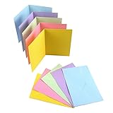 ewtshop® Sparset 50 x Faltkarten DIN B6 blanko farbig gemischt + 50 x Umschläge