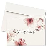 FRUITPRINTS CherryCards - 20er Set Einladungskarten & Umschläge - Klappkarten Format A6 (Kirschblüten)