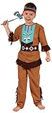 Magicoo Indianer Kostüm Kinder Jungen mit Kopfschmuck Größen 110 bis 140 - Fasching Kostüm Indianer Junge (130/140)