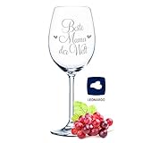 Leonardo Weinglas mit Gravur - Beste Mama der Welt - Geschenk für Mama ideal als Muttertagsgeschenk - Weißweinglas Rotweinglas als Geburtstagsgeschenk für Mama Farbe Daily Beste Mama der Welt