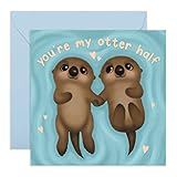 Central 23 Jubiläumskarte für Ihn Sie – You're my Otter Half – Otter-Valentines-Karte - Hochzeitstag – Romantische Valentinstagskarte für Ehemann, Ehefrau, Freundin, Freund