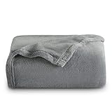 Bedsure Kuscheldecke Sofa Decken grau - XL Fleecedecke für Couch weich und warm, Wohndecke flauschig 150x200 cm als Sofadecke Couchdecke