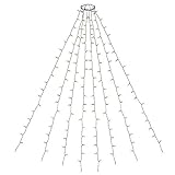 SEGVA Christbaum LED Überwurf, Weihnachtsbaum-Überwurf-Lichterkette mit 8 Girlanden 280er, LED Lichterkette für Weihnachtsbaum (1,5m-1,8m Baum) - Wwarmweiss