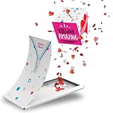 Boemby Explodierende Konfetti Liebeskarte - Valentinstag Karte Lustig - Pop Up Überraschung Grußkarte Geschenk - WOW Effekt - BOOM Box - Premium Qualität (I Love You)