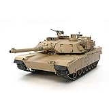 TAMIYA 56041 56041-1 US KPz M1A2 Abrams Full Option, Bausatz, Maßstab 1:16, Modellbau, RC Panzer, Aufbauanleitung, inkl. Motor, braun