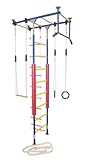 KletterDschungel Sprossenwand Indoor Klettergerüst für Kinder (Blau/Gelb, für Raumhöhen von 240-300 cm)
