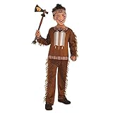 amscan 9902091 Jungen Indianer-Kostüm mit Tribal Stirnband, Alter 6-8 Jahre - 1 Stück