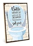 Holzschild mit Spruch – Toilette – im Vintage-Look mit Zitat als Geschenk und Dekoration zum Thema Klo und Badezimmer