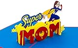 Muttertagskarte - Super Mom - handgefertigte 3D Pop Up Karte - Die Heldin meines Lebens - Für die beste Mama der Welt - Geschenk zum Muttertag & Geburtstag von LuckeeCards®
