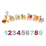 Navaris Holz Geburtstagszug mit Zahlen - Zug Set für Kinder Geburtstag - Kerzen Geburtstagskerzen für Kindergeburtstag - Kerzenhalter Kerzenzug