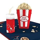 papercrush® Pop-Up Karte Kino Gutschein - 3D Gutscheinkarte für Filmabend oder als Verpackung für Kinogutschein - Handgemachte Geburtstagskarte mit Popcorn & Cola, Geschenkidee zum 18. Geburtstag