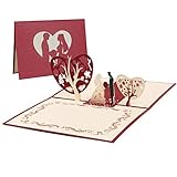 Vicloon 3D Karte, Grußkarten mit Umschlag und Roter Liebesbaum, Hochzeitseinladung, Valentinstag Karte für Geburtstags, Hochzeitstag, Graduierung, Valentinstag, Geschenke zur Hochzeit