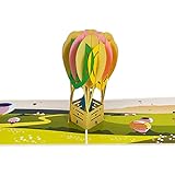 Pop-Up Glückwunschkarte, Grußkarte, handgefertigte Karte mit 3D herzlufballon, Valentinstagskarte, für Liebe, Jahrestag - SWEETPOPUP 038