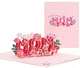 DEESOSPRO® Muttertagskarte, Papier Spiritz Muttertag, Geburtstagskarte für Mama Special, 3D Pop Up Grußkarte mit Schönen Papier-Cut, Geschenk für Mama Geburtstag