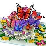 Hartensteler® Pop-Up-Karte Schmetterlinge in der Natur mit Umschlag - 3D Schmetterlingskarte für Frau, Freundin & Mutter (Geburtstagskarte, Gute Besserung, Danke, Jahrestag)