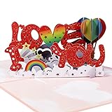 Magic Ants Pop Up Karte Liebe - Valentinstag Karte - I LOVE YOU Pop Up Karte 3D Geburtstag karte - Verlobungskarten - Liebeskarte zum Hochzeitstag, Jahrestag & Geburtstag, Ich Liebe Dich Karte
