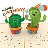 papercrush® Pop-Up Karte Geburtstag „Happy Birthday Kaktus“ - Lustige 3D Geburtstagskarte für Kinder (Mädchen, Junge) - Witzige Glückwunschkarte für Kindergeburtstag, Popup Karte zum Geburtstag
