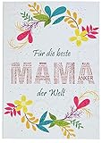 Liebevolle Glückwunschkarte für Mama Geschenkkarte Beste Mama Karte Geburtstag Muttertag Weihnachten Motiv Blumen