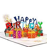 Magic Ants Happy Birthday Karte, Pop-up Geburtstagskarte, 3D Geburtstagsgrusskarte fuer Kinder Frauen Mama Papa Frau Mann Geschaeft