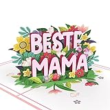 papercrush® Pop-Up Karte Beste Mama - 3D Muttertagskarte mit Spruch & Blumen für die beste Mutter der Welt, Glückwunschkarte zu Muttertag, Geburtstag oder Schwangerschaft, Geburtstagskarte für Frauen