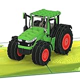 papercrush® Pop-Up Karte „Traktor“ [NEU!] - 3D Geburtstagskarte mit Trecker auf Bauernhof, lustige Glückwunschkarte für Kinder (Jungen & Mädchen), Männer und Bauern - Geschenk zum Kindergeburtstag