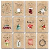 Weihnachtskarten Set (32 Stück) mit unterschiedlichen Motiven - A6 Postkarten für Weihnachten - Eine Christmas Postkarte für jeden deiner Liebsten - Coole Weihnachtspostkarten mit und ohne Sprüche