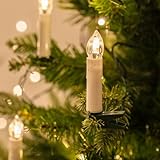 50er LED Weihnachtsbaum Lichterkette Kerzenlichterkette Creme Innen