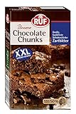 RUF Chocolate Chunks Zartbitter, backfeste, dunkle Schokoladen-Tropfen, XXL Schoko-Drops zum Backen, vegane Schokoladen-Stücke, glutenfrei, 1x100g