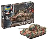 Revell 80-3249 Modellbausatz Panzer 1:35 - TigerII Ausf.B (Henschel Turret) im Maßstab 1:35, Level 4, originalgetreue Nachbildung mit vielen Details, 3249