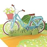 papercrush® Pop-Up Karte Fahrrad mit Blumen - Geburtstagskarte für Frau & Freundin, Glückwunsch zum Geburtstag für Radfahrer, Geschenkidee oder Gutschein für Fahrradtour, Geldgeschenk für Fahrradhelm