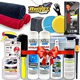 Autopflege Set: Rocket Performance Box 17-teilig Geschenkset- Auto Reinigungsset für außen und innen mit Anleitung - Autoduft: Bubble Gum