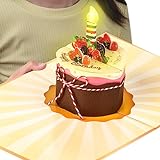 FITMITE Geburtstagskarte, Ausblasbare Kerze 3D Pop Up Karte Geburtstag, Licht und Musik Geburtstagskarten Lustig für Frauen Männer Kinder Mädchen Freundin mit Umschlägen