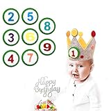 BOYATONG XL Geburtstagskrone Kinder, Geburtstagskrone, Kinderkrone, Stoffkrone Geburtstagskrone, Geburtstagskrone Kinder Krone für Jungs & Mädchen mit auswechselbaren Zahlen von 1 - 9