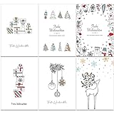 36 x umweltfreundliche 'Doodle' Weihnachtskarten aus recyceltem Papier (36 Stück)