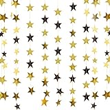 NITAIUN 65 Fuß Stern Papier Girlande Deko, Papiergirlande mit goldenem Reflective, Hängend Sterngirlande, Dekorationen für Geburtstag Festival Kindergeburtstag Hochzeit Weihnachten Party, 20M (Gold)