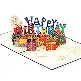 FONBAY 3D Pop Up Karte Handgefertigte 3D PopUp Geburtstagsgrußkarten mit Umschlag Happy Birthday Pop Up Karte für Familie,Frauen,Mann,Mutter,Freunde(Happy Birthday)