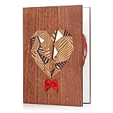 Giiffu handgefertigte Grußkarte Karte Holz , Muttertagskarte Jubiläumskarte mit einzigartiger Geschenktüte und Geschenkbox, Geschenke für Frau, Ihn oder ihren Jahrestag