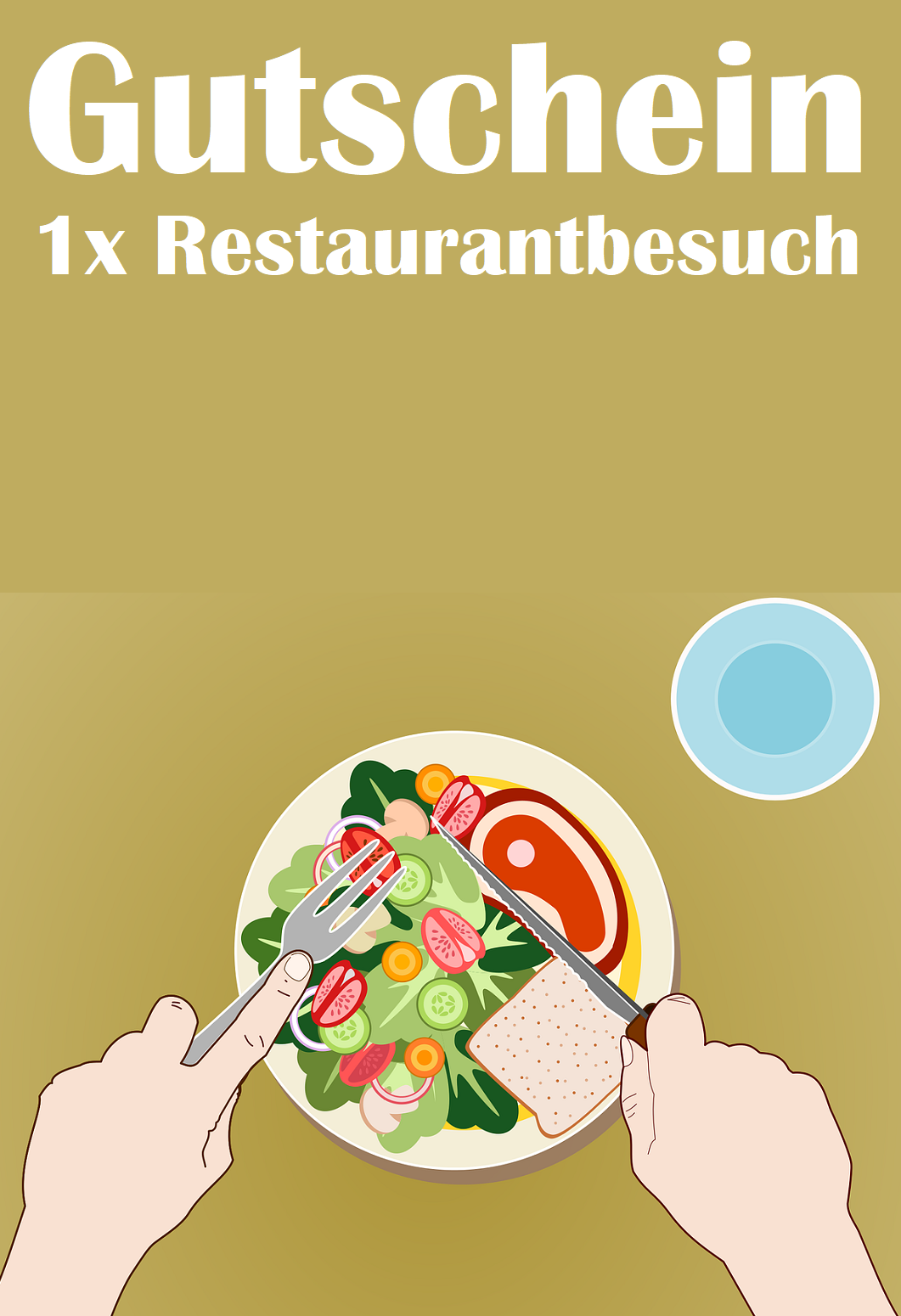 Format: DIN Lang 25 Stück Besteck Gutschein Gastronomie / Essen 