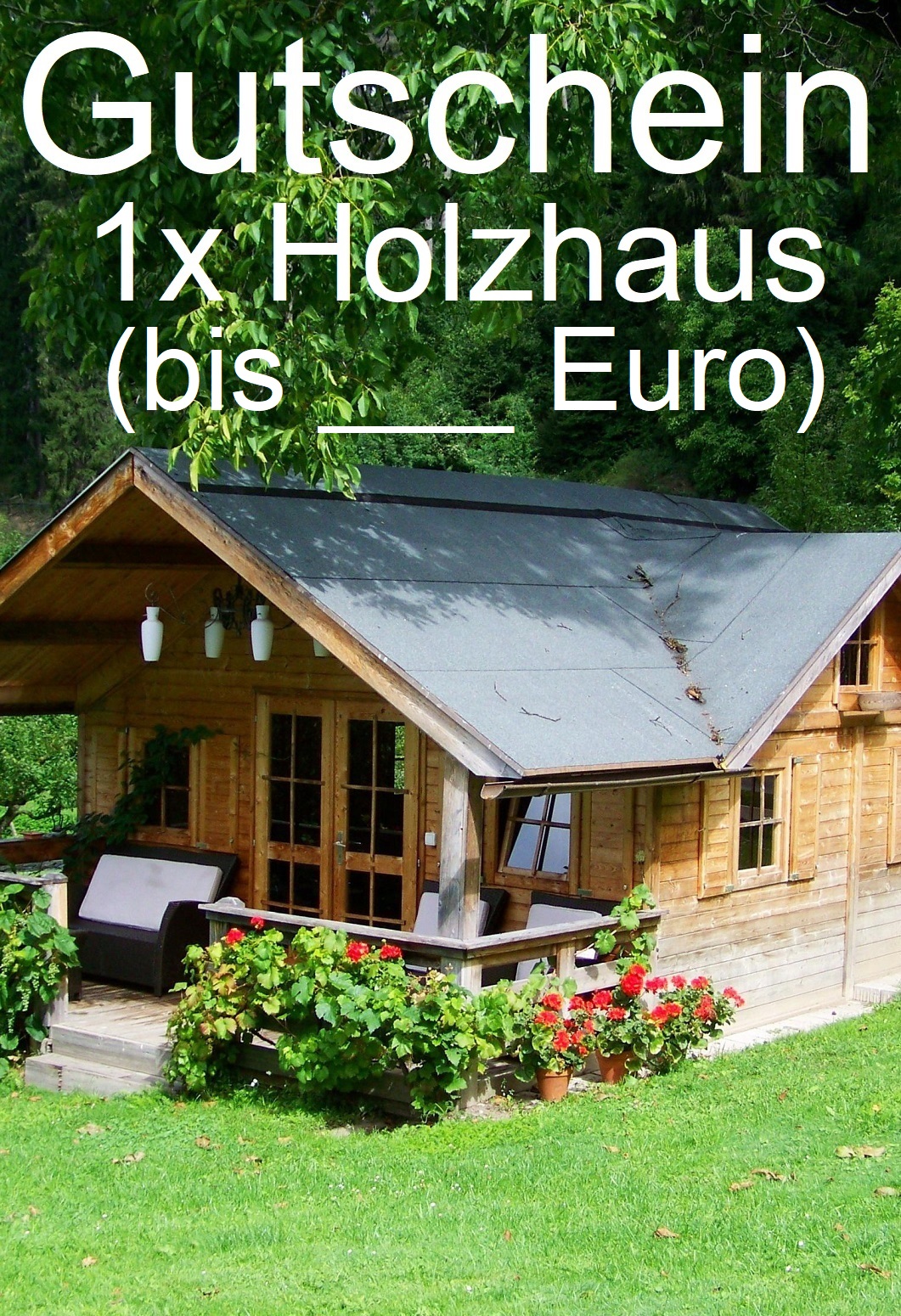 Holzhaus Gutschein-Vorlage 2
