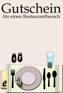 Gutscheinvorlage Restaurant 25a