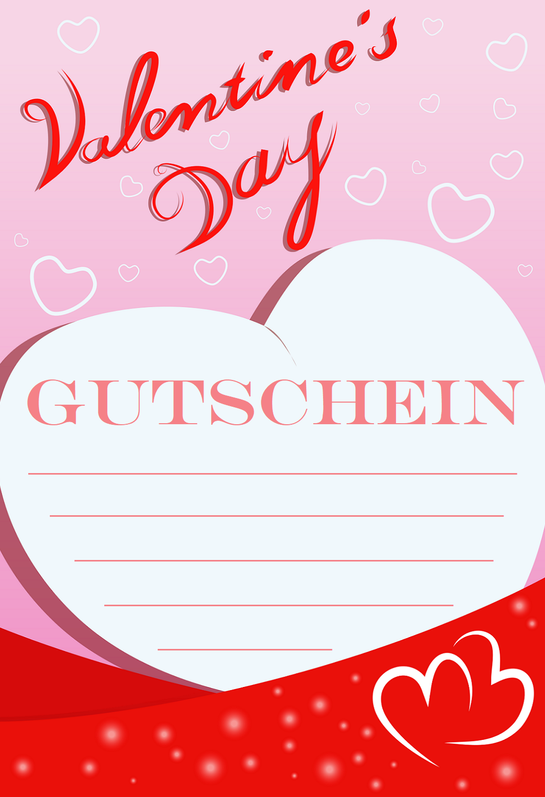 Valentinstag Gutschein-Vorlage 1a