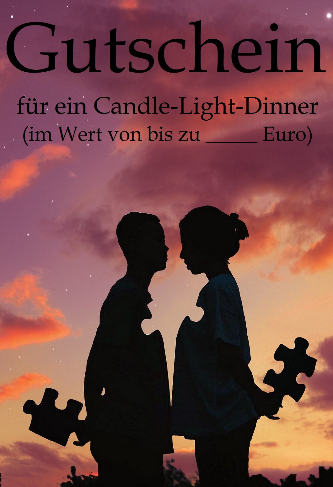 Gutschein-Vorlage Candle-Light-Dinner